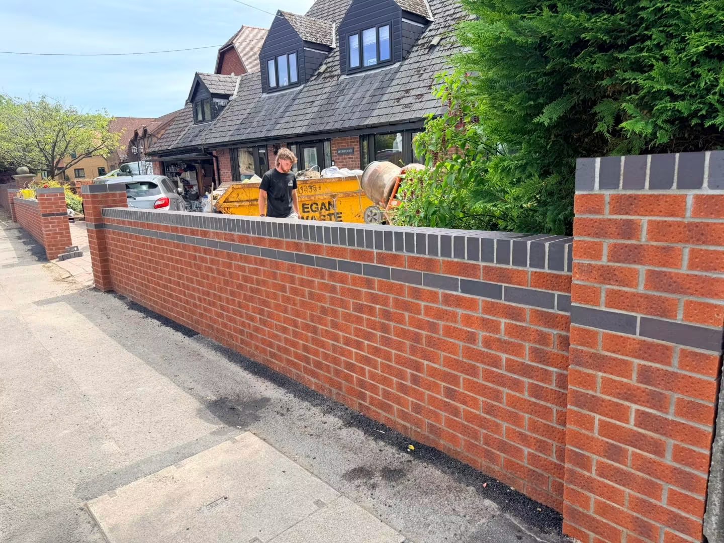 Completed brick wall